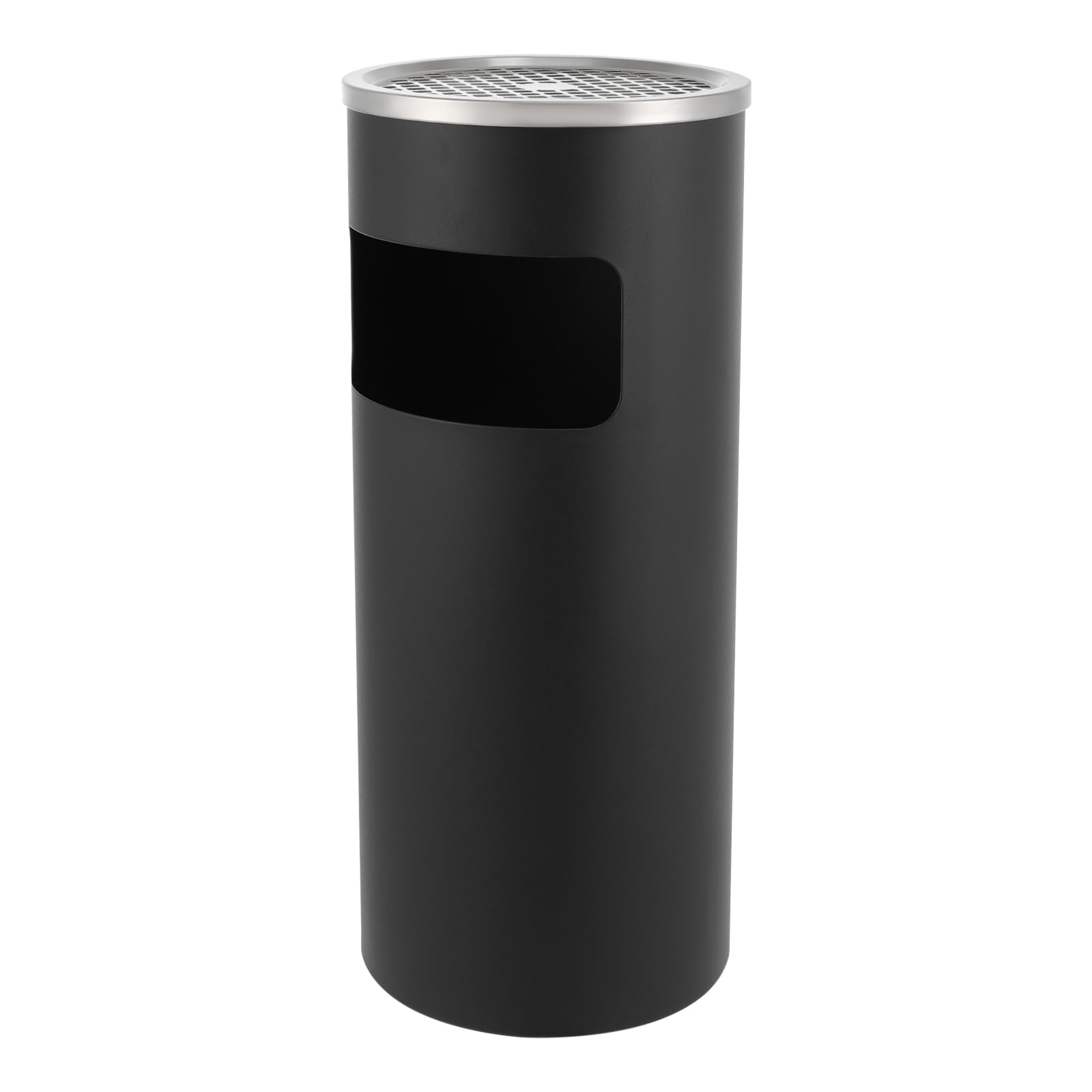 Cenicero de pie, cenicero independiente, cubo de basura de 15 litros, para fumar, acero inoxidable pesado, bandeja de agua profunda, asa de transporte, para interiores y exteriores, patios, terrazas