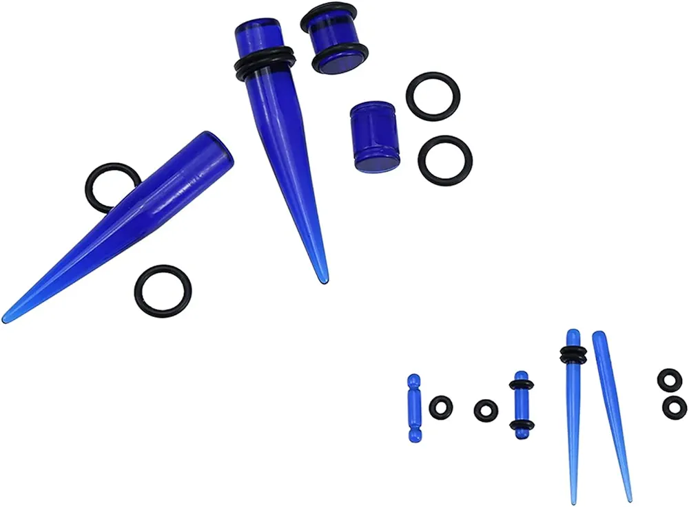 Ecarteur Piercing Oreille Lot De 3 Paires D'écarteurs D'oreille Acrylique - 1.6mm (14G) - Forme Escargot Noir Ecarteur Acier Pour Oreille