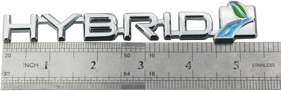 Image of 1Pc Hybrid Emblem 3D Metal Badge Door Rear Tailgate Decal Sticker Nameplate Logo (Chrome)