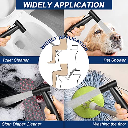 Nearmoon Bidet Sprayer For Toilet, High Pressure Handheld Spray Kit, Sus304 Stainless Steel Wash Cleaning Sprayer Set For Cloth Diaper Bathing Pets, Feminine Hygiene, Bathroom (Matte Black) #TOP2