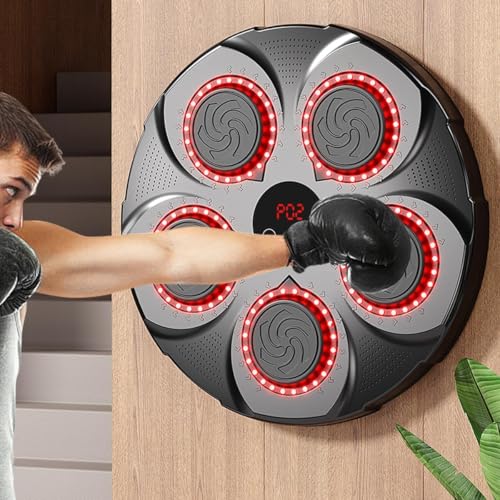 Image of Drumstone (𝐆𝐫𝐞𝐚𝐭 𝐈𝐧𝐝𝐢𝐚𝐧 𝐏𝐫𝐞𝐬𝐞𝐧𝐭 𝟐𝟎 𝐘𝐄𝐀𝐑𝐒 Warranty)Bluetooth Smart Musical Boxing Machine Wall-Mounted Interactive Punch Bag with Lights & Sound for Training & Fitness Workout