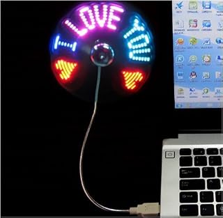 USB Programmable Fan,Saytay New RGB Version Mini USB LED Fan Message Fan with Flexible Gooseneck Message LED Display Memory Function For PC Laptop Notebook Desktops (RGB)