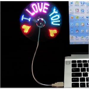 SAYTAY USB Fan with LED Display, Small Personal Portable Programmable LED Fan, Funny USB Toy Gadgets Gifts for Men Women…