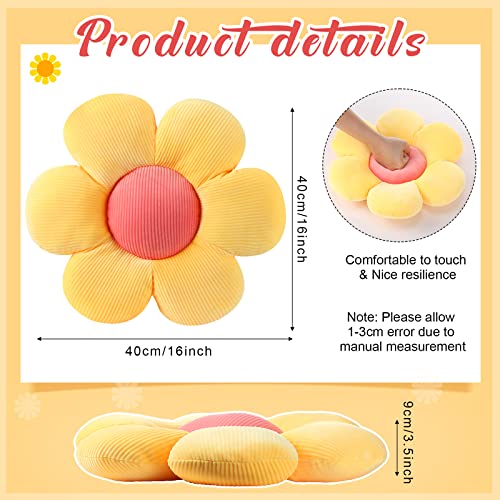 Coume 3 Pieces 16 Inch Flower Floor Pillow Flower Floor Pillow Seating Cushion Flower Floor Cushion Girls Flower Pillow Comfy Floor Pillow Throw Pillow Pad Cute Room Decor For Kids Reading Lounging #TOP2