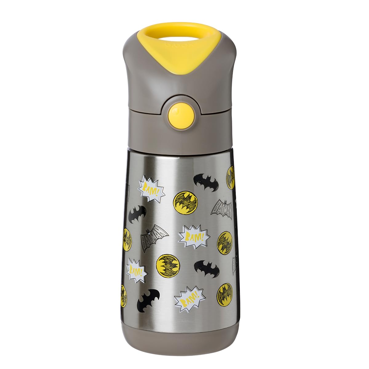 b.box Batman Insulated Drink & Water Bottle | Insulated Double Wall Stainless Steel | Keeps Drinks Cold up to 8hrs, Warm up to 6hrs | 350ml