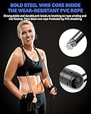 iMoebel Springseil mit Zähler, Verstellbar Speed Rope Seilspringen Stahlseil Anti-Rutsch Griffe Kalorienzähler Timer für Fitness Boxen Abnehmen Crossfit, Schwarz-weiß