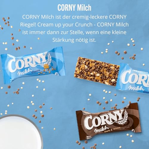 Müsliriegel Corny Milch Classic, Milchsandwich mit Getreide und Milchcreme, Großpackung, 24x40g