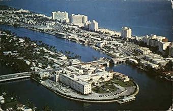 North Beach with Hotel Row and St. Francis Hospital Miami Beach, Florida FL Original Vintage Postcard