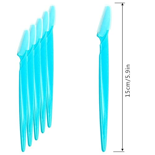 Miniatura 2 de ACKLLR, 24 piezas de maquinilla de afeitar para cejas para mujeres y hombres, con cubierta de precisión, verde, rosa, amarillo