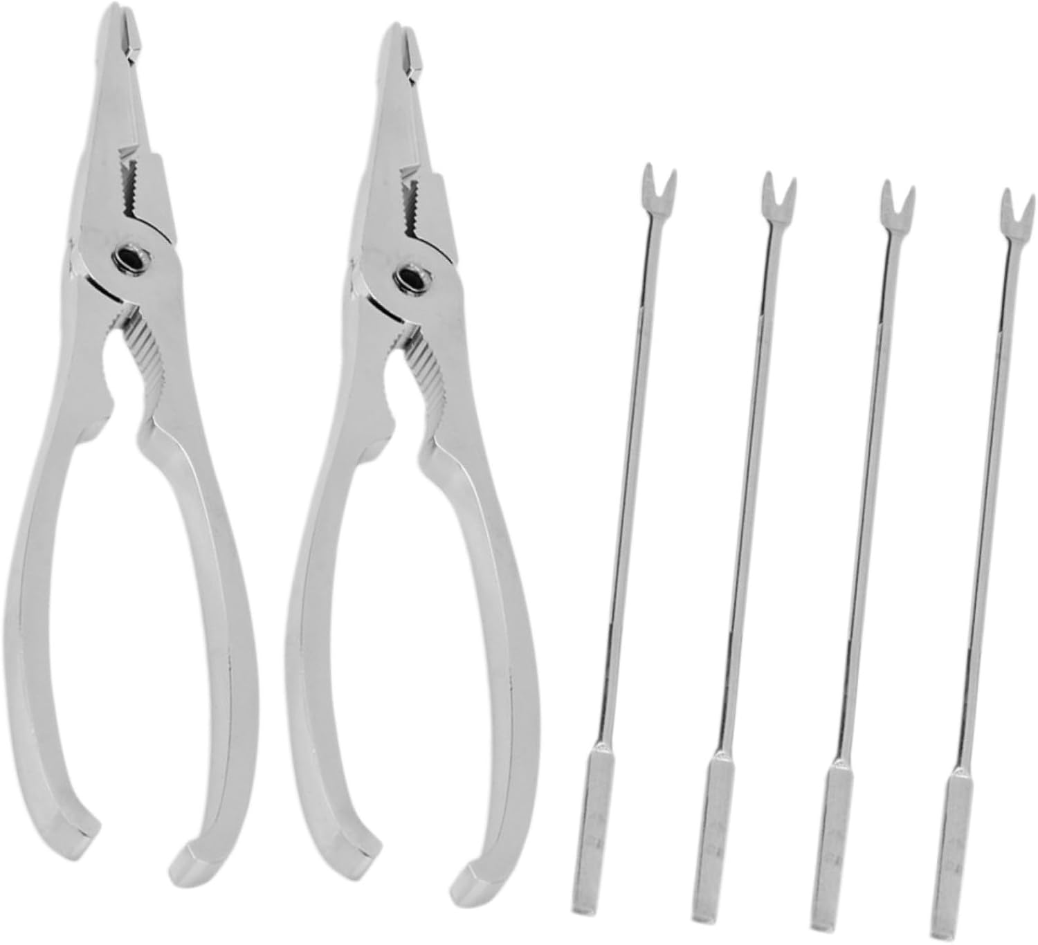 Zerodeko 6-Piece Crab Tool Set Stainless Steel Crab Crackers Seafood Forks Picks for Kitchen Accessories for Boils and Parties