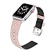 Secbolt Compatible Apple Watch Band 38mm 40mm for Women, Canvas Fabric Bands with Genuine Leather Strap iWatch Nike+, Series 4, Series 3, Series 2, Series 1, Sport, Edition(Gray Morn, 38/40mm)