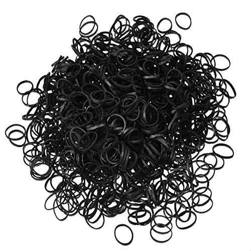 Rubber Band, 1000Pcs Elastic Hair Rope Ties Women Girls Bind Ponytail Holder Rubber Band Black