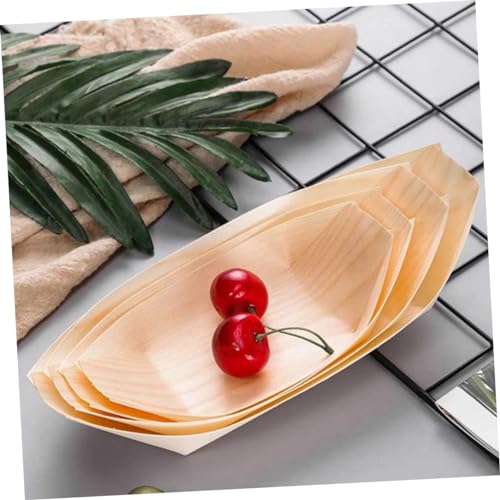 Plato desechable para sushi de madera 60 unidades miniatura 4