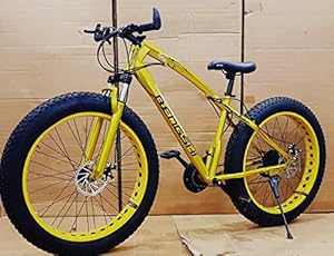 R Cycles Fat Tyre Fat Boy Adventure Sports MTB Cycle with 21 Shimano Gears (Gold)