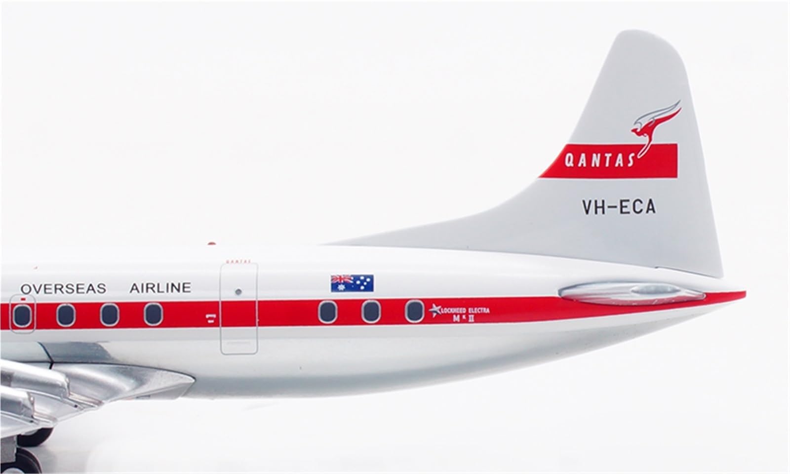 Vantor Réplica de Modelos de Aviones para Qantas Lockheed L-188 VH-ECA Diecast Escala 1:200 - Réplica de avión terminada de 15 cm en Miniatura