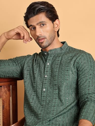 Image of Jompers Embroidered Straight Kurtas for Men