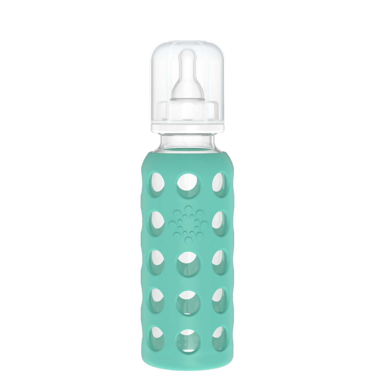 Lifefactory 9-Ounce Glass Baby Bottle with Stage 2 Nipple and Protective Silicone Sleeve Kale (LF110018C4)