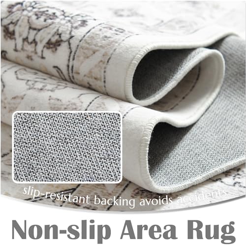 Jinchan JCRGHARRIS-2X5-B1 Runner Rug 2X5 Hallway Rug Washable Rug Medallion Floral Rug Kitchen Runner Rug Accent Rug Vintage Rug Retro Non Slip Thin Carpet Soft Rug thumb #5