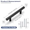 Estmoon 30 Pack Cabinet Handles Matte Black Cabinet Pulls with 3 Inch Hole Center, Stainless Steel Kitchen Cabinet Handles Black Kitchen Handles for Cabinets and Drawers, 76mm Hole Centers #5