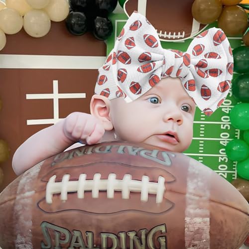 Football Baby Bow Headbands for Girls Super Bowl Infants Hair Accessories Toddlers Outfits for Sports Parties Baby Girl Football Outfit3