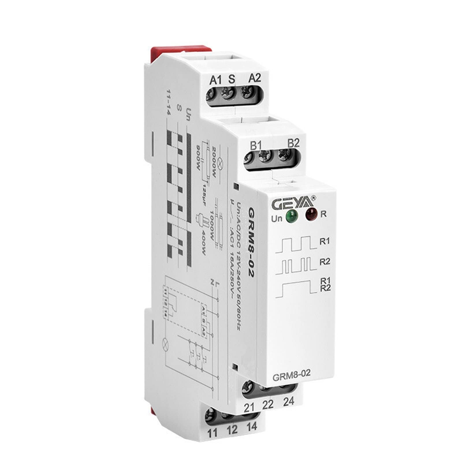QEFHSVVZE Din Rail Electronic Latching Relay Memory Relay SPDT 16A Step Relay AC230V OR AC/DC12-240V Impulse Relay GRM8(2SPDT ACDC12V-240V)