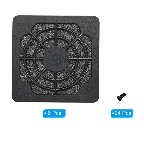 PATIKIL 50mm Cooling Fan Filter with Screw, 6 Pack ABS Ventilator Grill Protector Guard for Fan Protective Cover DIY Black - Image 3