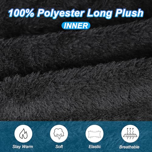 PATIKIL Winter Neck Warmer, Cold Weather Face Cover Men Knitted Fleece Neck Gaiter4