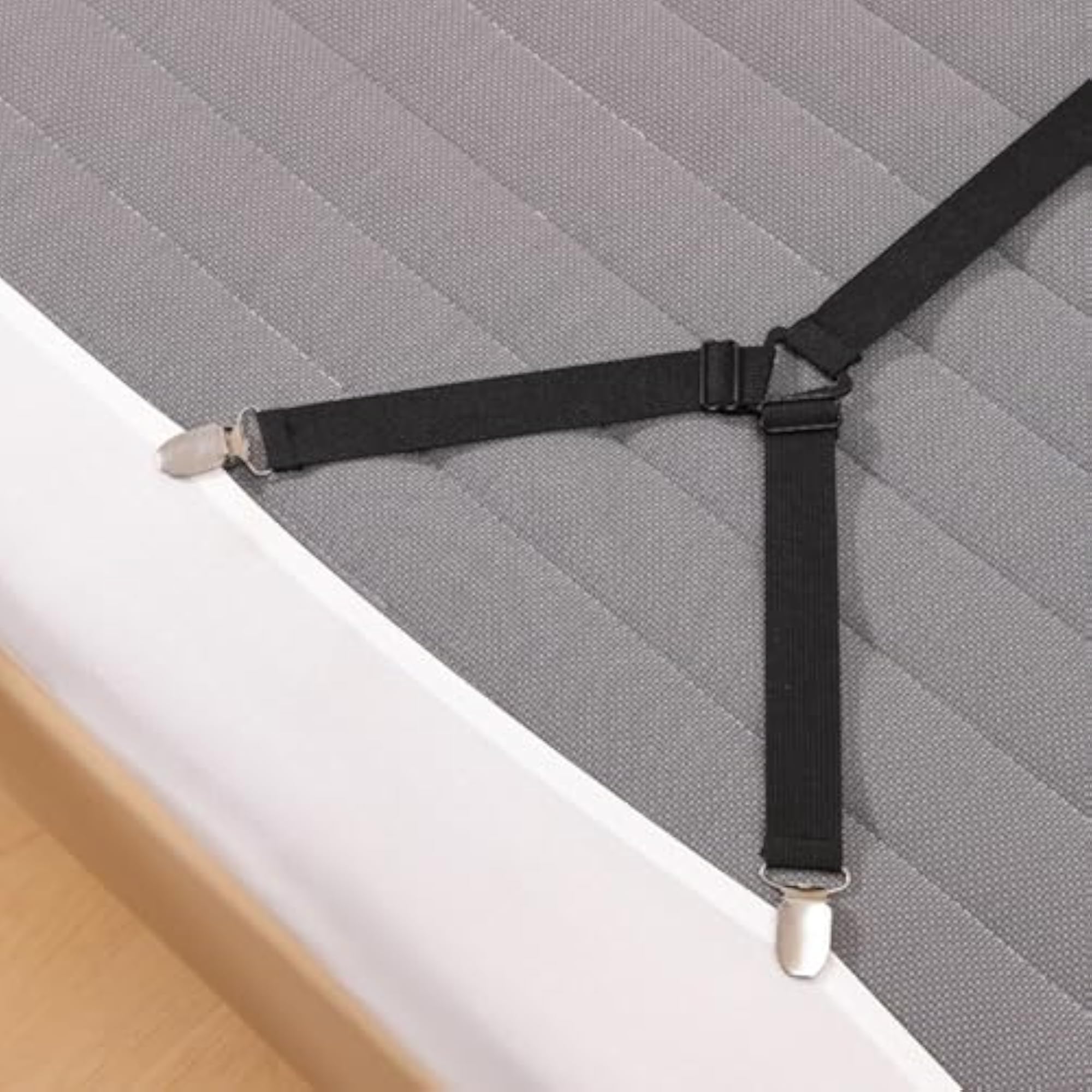 Adjustable Bed Sheet Holder Strap, Black