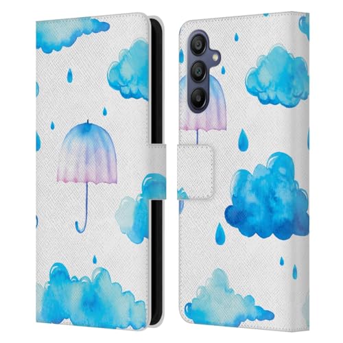 Carcasa de cuero tipo libro Samsung Galaxy A15 Head Case Designs Haroulita Temporada de Lluvias