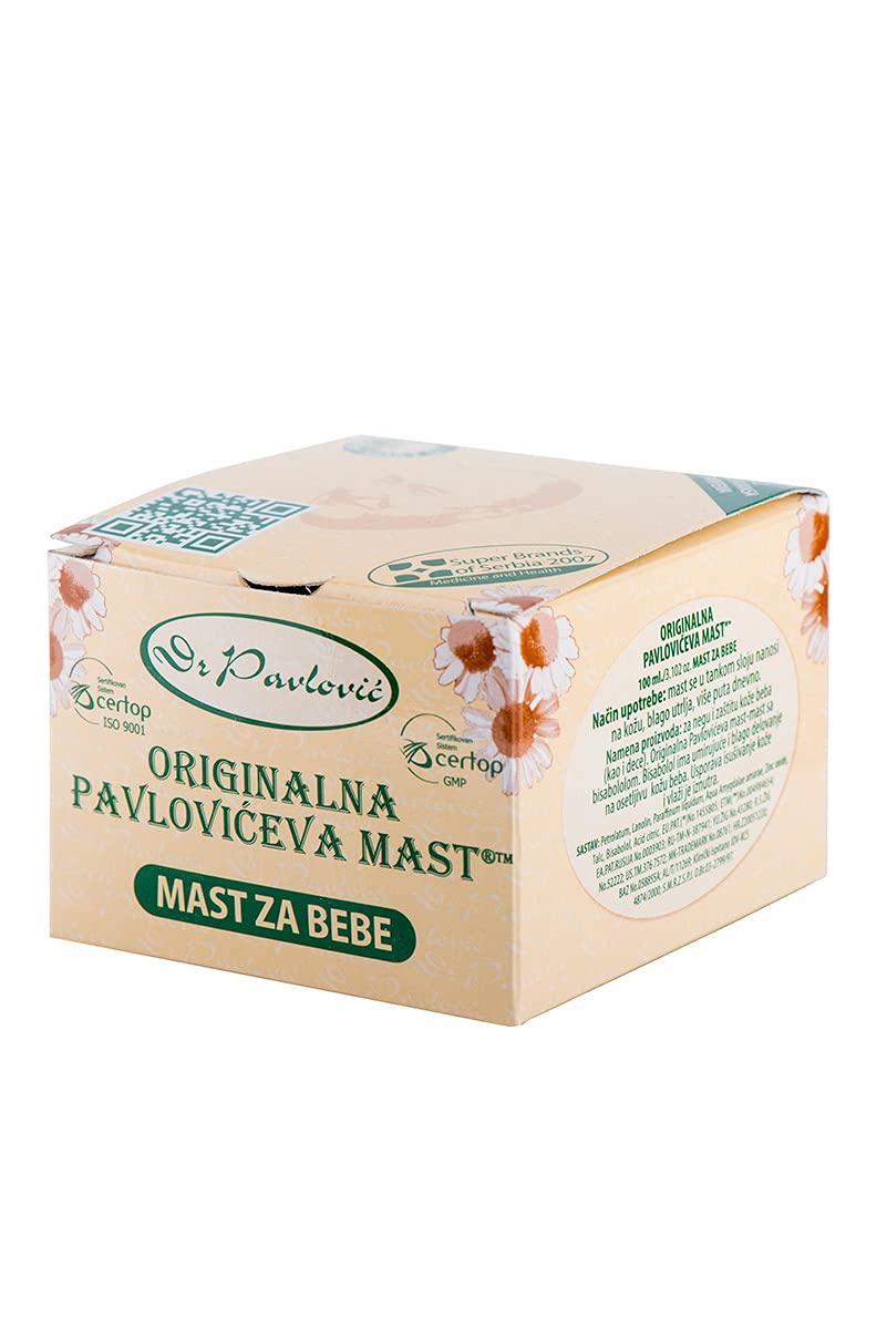 Original Dr. Pavlovic Babycreme - Originalna Pavlovićeva mast Windel Ausschlag Behandlung, trockene Haut feuchtigkeitsspendend, Baby-Hautpflege-Salbe mit Kamille 100 ml (100 ml (14er Pack))