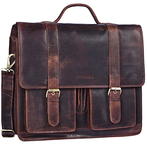 STILORD 'Marius' Sac de Professeur d'Enseignant en Cuir...