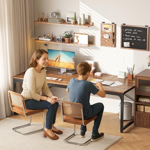 Image of PRAISUN 70.8 X 29.5 Inch Computer Desk with Deeper Desktop, Gaming Office Writing Work Desk for Home Office, Study, Bedroom, Work from Home, Metal Frame, Rustic Brown