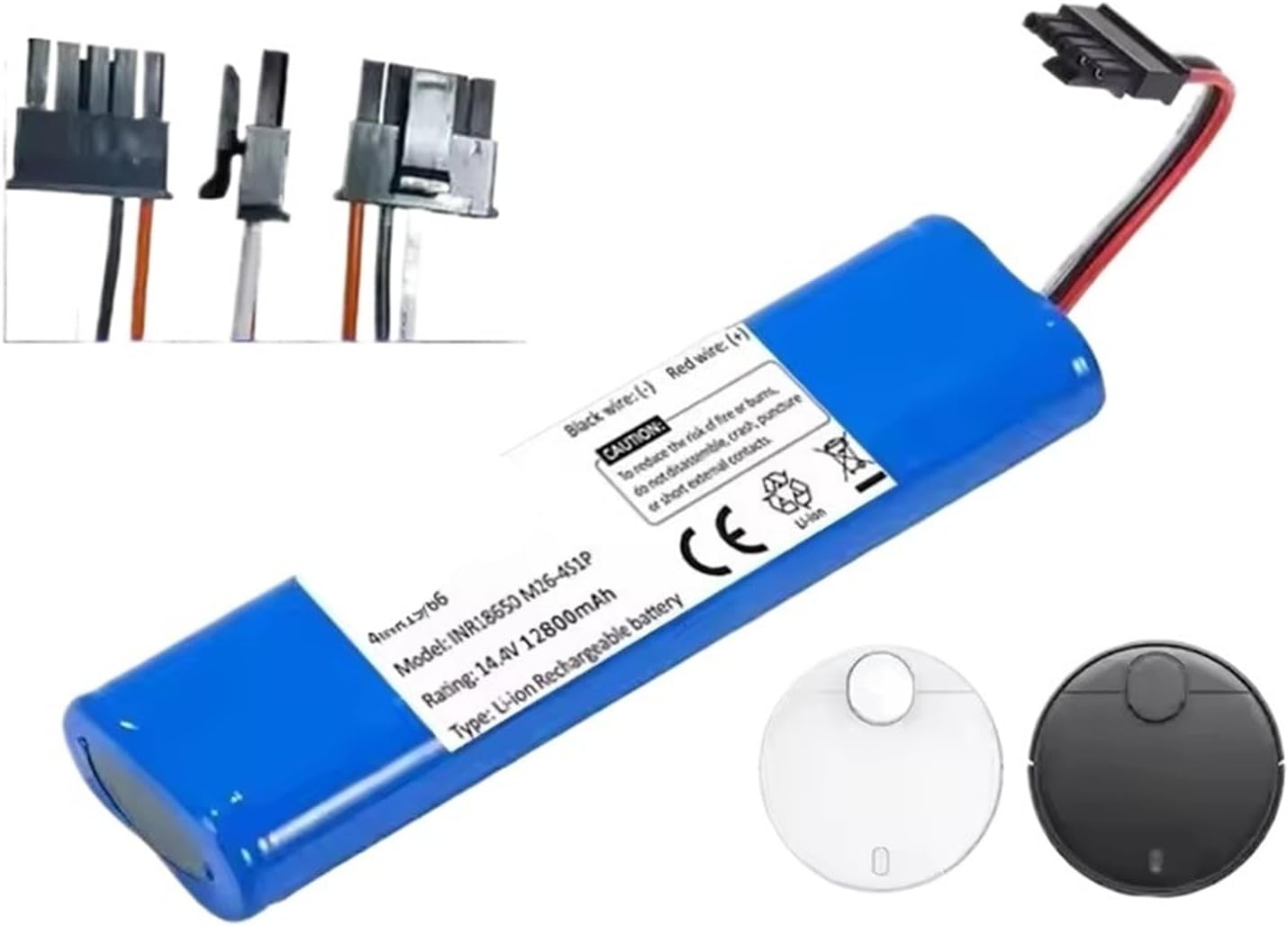 14.8 V Lithium Battery Pack,Compatible For Viomi, V2Pro V-RVCLMB21B STYJ02YM Robot Vacuum Lithium Battery(4000mAh)