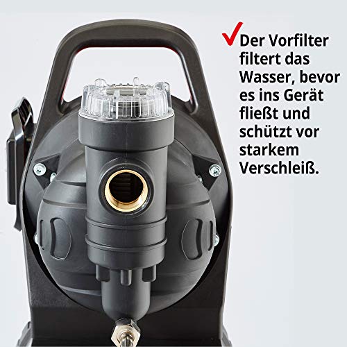 HECHT Edelstahl Hauswasserwerk INOX, Wasserpumpe, 1100 Watt, 8 m selbstansaugend, 4,5 bar...