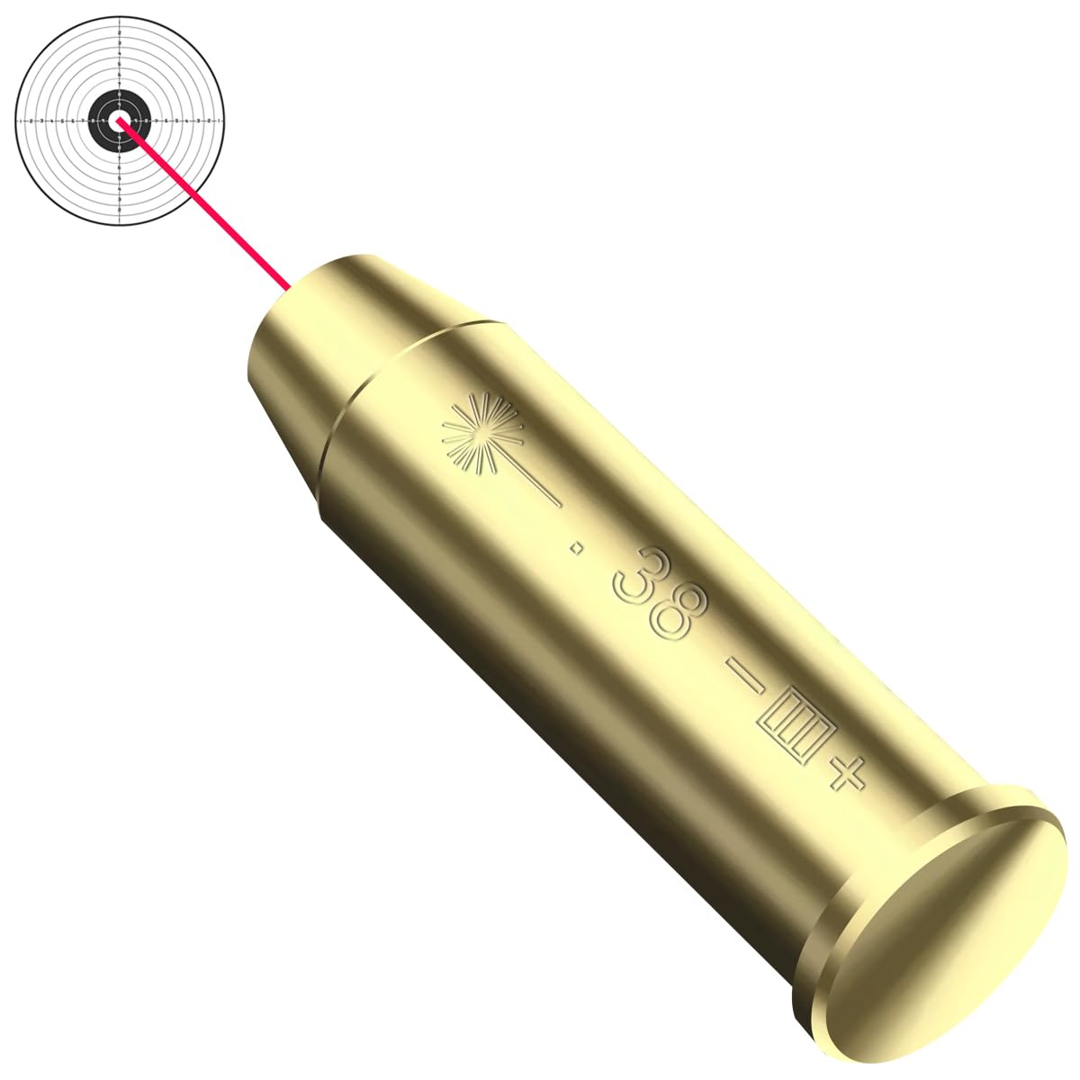 MOSANDON Red Dot Laser Boresighter, Bore Sight Lase for .38 Caliber,Laser Boresighter with 2 Sets of Batteries for Hunting