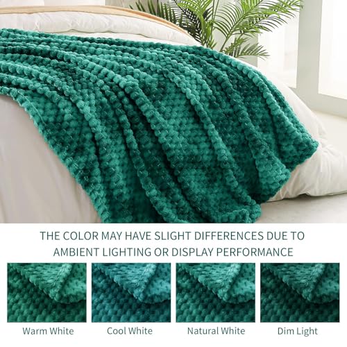 Image of Exclusivo Mezcla Fleece Queen Blanket for Bed, Extra Large Fuzzy Tie-dye Teal Bed Blankets, Soft Cozy Plush Sofa Throws for All Seasons, 90x90 Inches