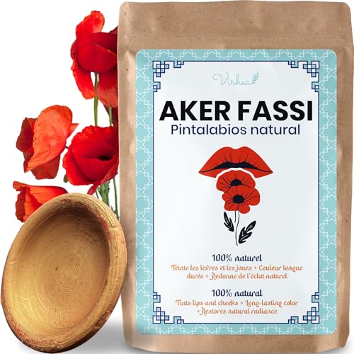 Auténtico Aker Fassi Pintalabios Natural Marroquí Amapola y Granada Belleza Tradicional