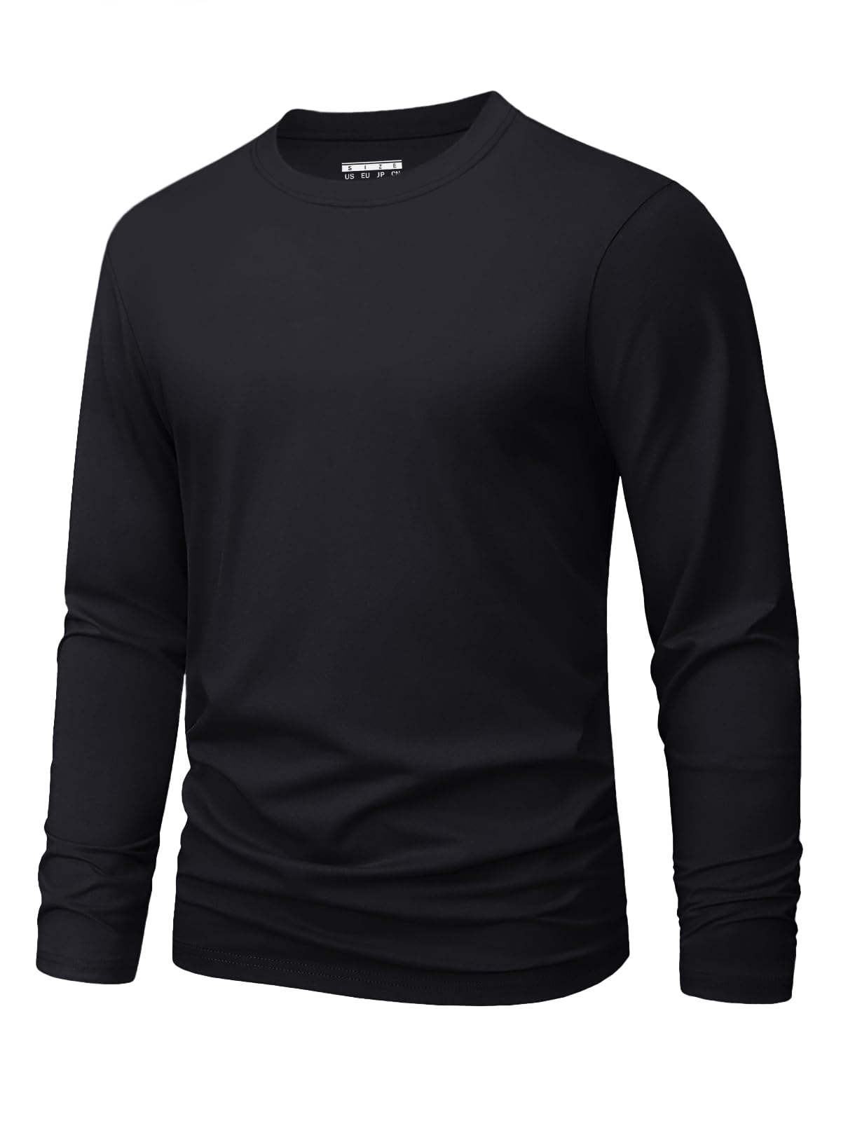 MAGNIVIT Mens Shirts Long Sleeve Cotton T-Shirt Crew Neck Midweight Tees Classic Basic Casual Tops Plain Soft Shirt