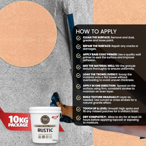 Image of The Decor Co. Marble Texture Wall & Floor Paint with 3D Designer Stone and Granite Luxury Finish Washable Water Resistant Acrylic Emulsion for Interior Exterior Home Decor DIY (1Pc, Light Beige, 10kg)