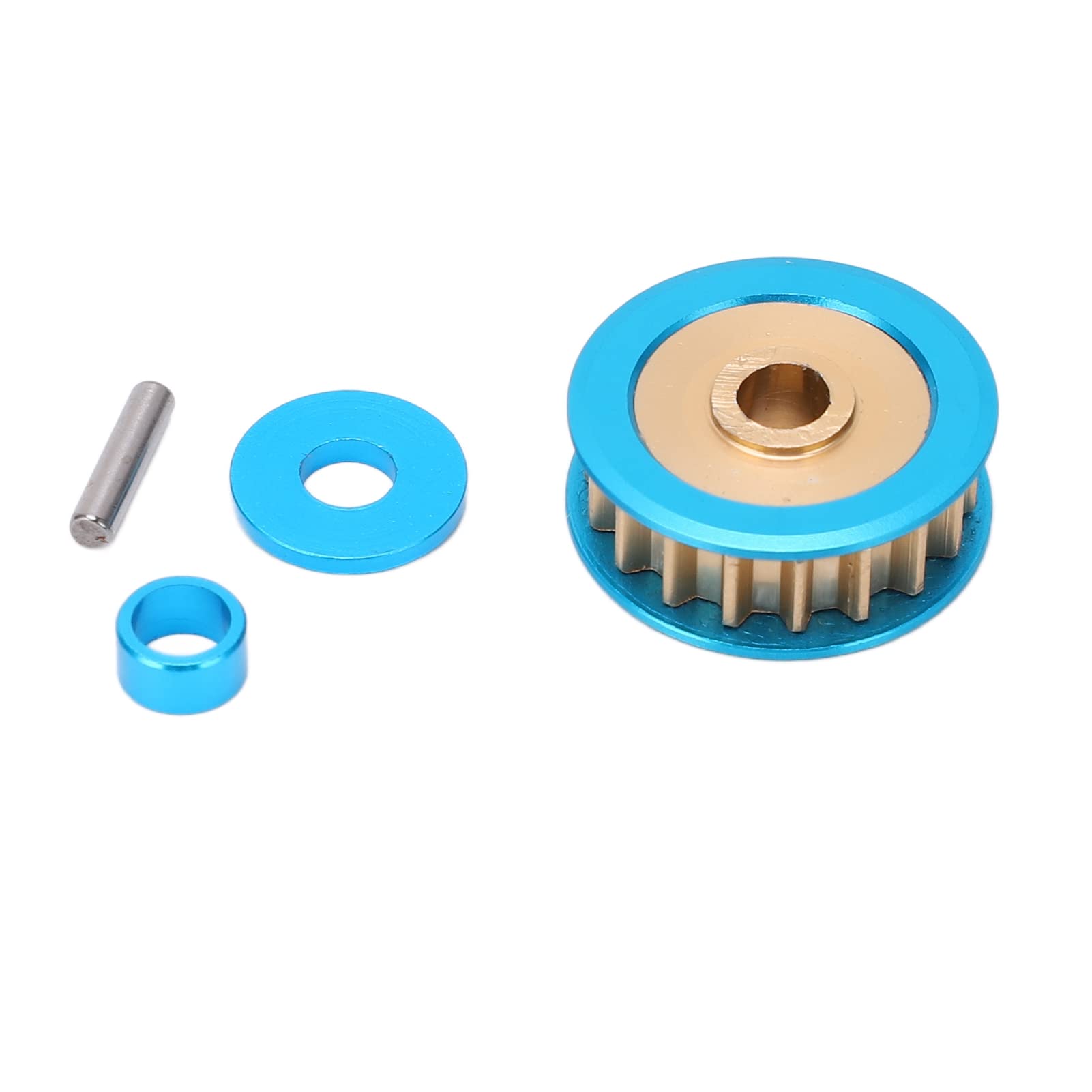 OUKENS RC Belt Drive, 18T Aluminum Alloy Upgrade Part 54450 Pulley Gear RC Car Belt Drive Gear System RC Car Upgrade Part is Applicable to Tiangong TA06 XV01 1/10 RC Car (Blue)