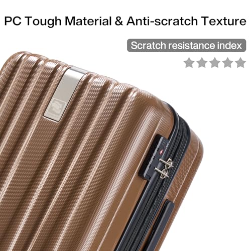Image of Hanke 14 Inch Underseat Carry On Luggage with Wheels Hard Shell Suitcases Lightweight Small Luggage for Weekender Mini Suitcase Carry On Bag Travel Luggage for Travel Rolling Suitcase.(Brown)