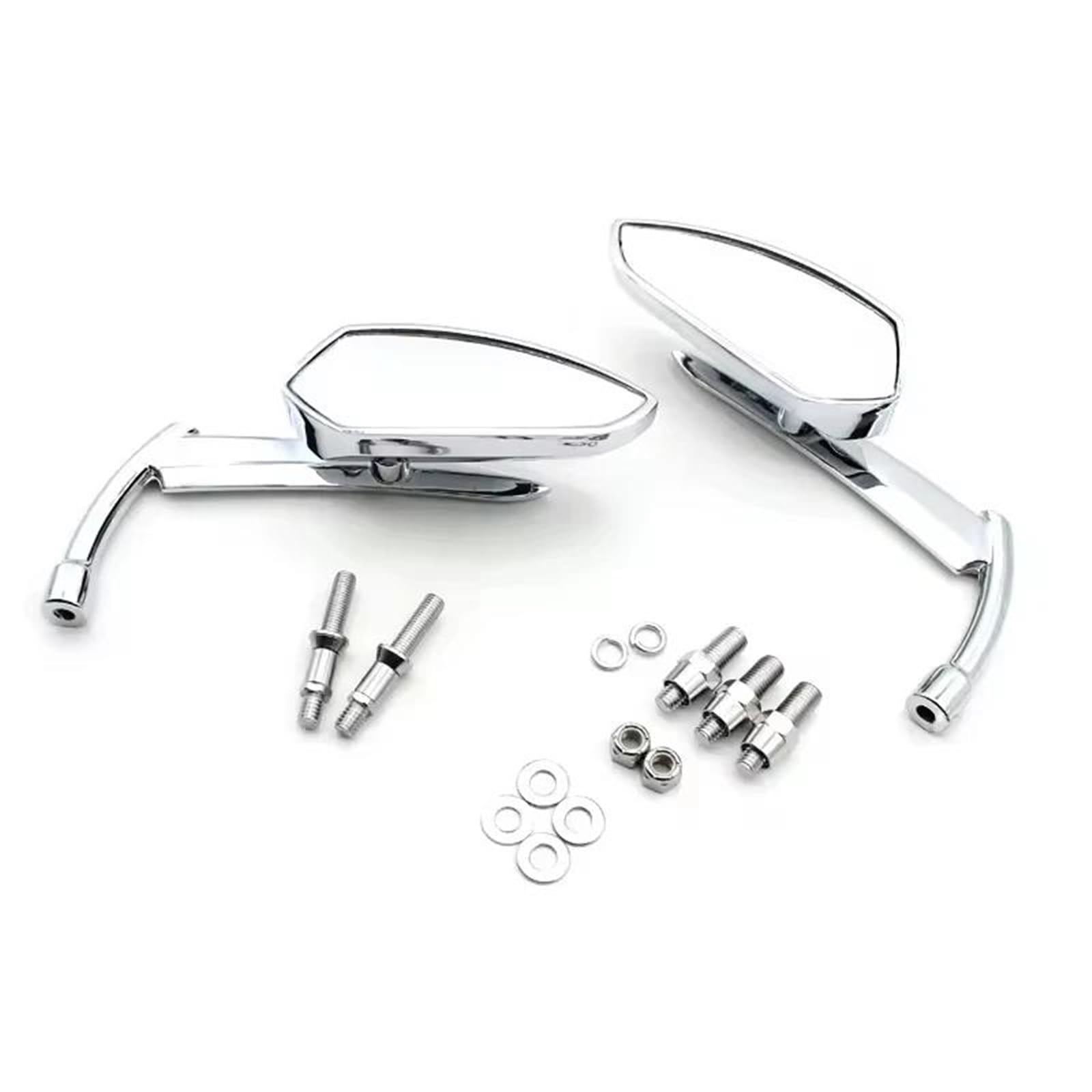 Sicurezza del veicolo Specchietti Retrovisori Universali Moto Per Yamaha Per Suzuki Specchietti Laterali Regolabili Per Moto(Argento)