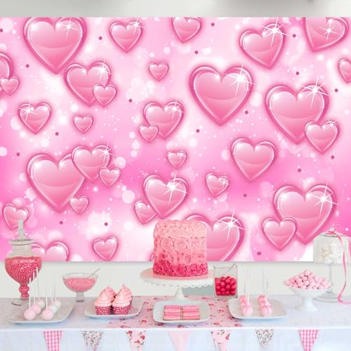 Sensfun fondo rosa corazones 7x5ft miniatura 3