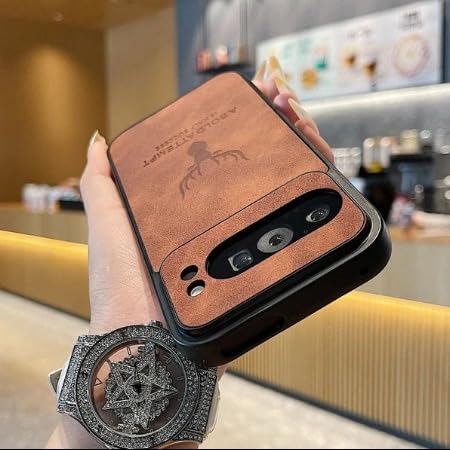 Image of MILLION CASES Back Cover Case for Google Pixel 9 Shockproof Protective Deer Embossed PU Leather Case for Men & Boys(Brown)