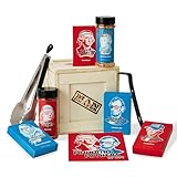 Man Crates, Founding Fathers BBQ Rubs Crate, Includes Barbecue Seasonings, Gourmet Spices, and Grilling Tongs, Fun Present for Dad, Meat Lovers, Unique Gift for Men, Husband, Him