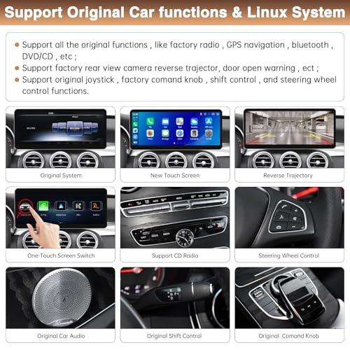 Pantalla táctil inalámbrica 12.3" Carplay Android Auto para Mercedes-Benz miniatura 5