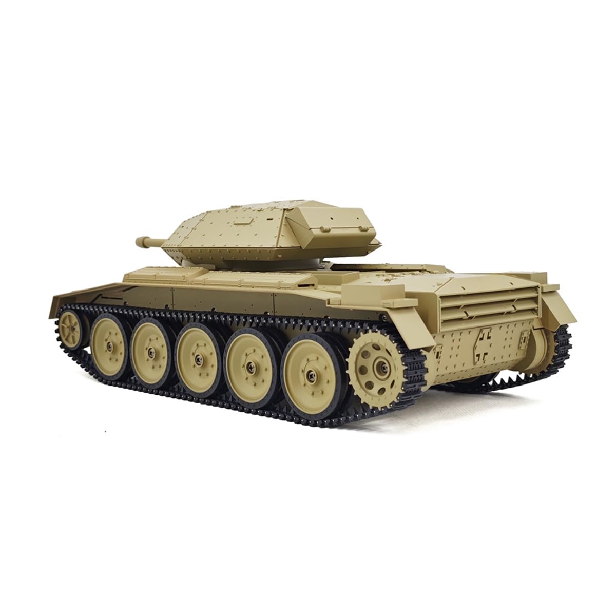 Czołg RC w skali 1/16, 2,4 g brytyjski krzyżowiec RC model wojskowy czołg z systemem dźwięku/światła/dymu, bitwa na podczerwień, symulacja odrzutu, prezent dla miłośników wojskowych pojazdów