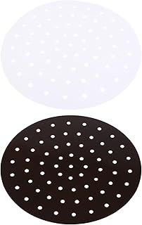 Doitool 2 szt. Silikonowe wkładki do frytkownicy nieprzywierające Air Fryer koszyk maty wielokrotnego użytku wkłady do parowania frytkownicy Air Fryer okrągłe podkładki do pieczenia akcesoria 22. 9 cm