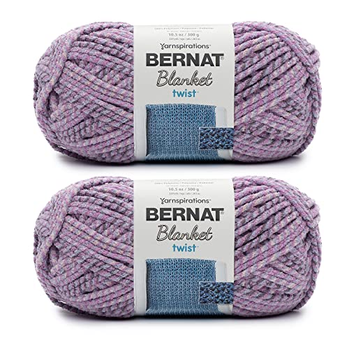 Image of Bernat Blanket Twist Purple Haze Yarn - 2 Pack of 300g /10.5oz - Polyester - 6 Super Bulky - 220 Yards - Knitting /Crochet