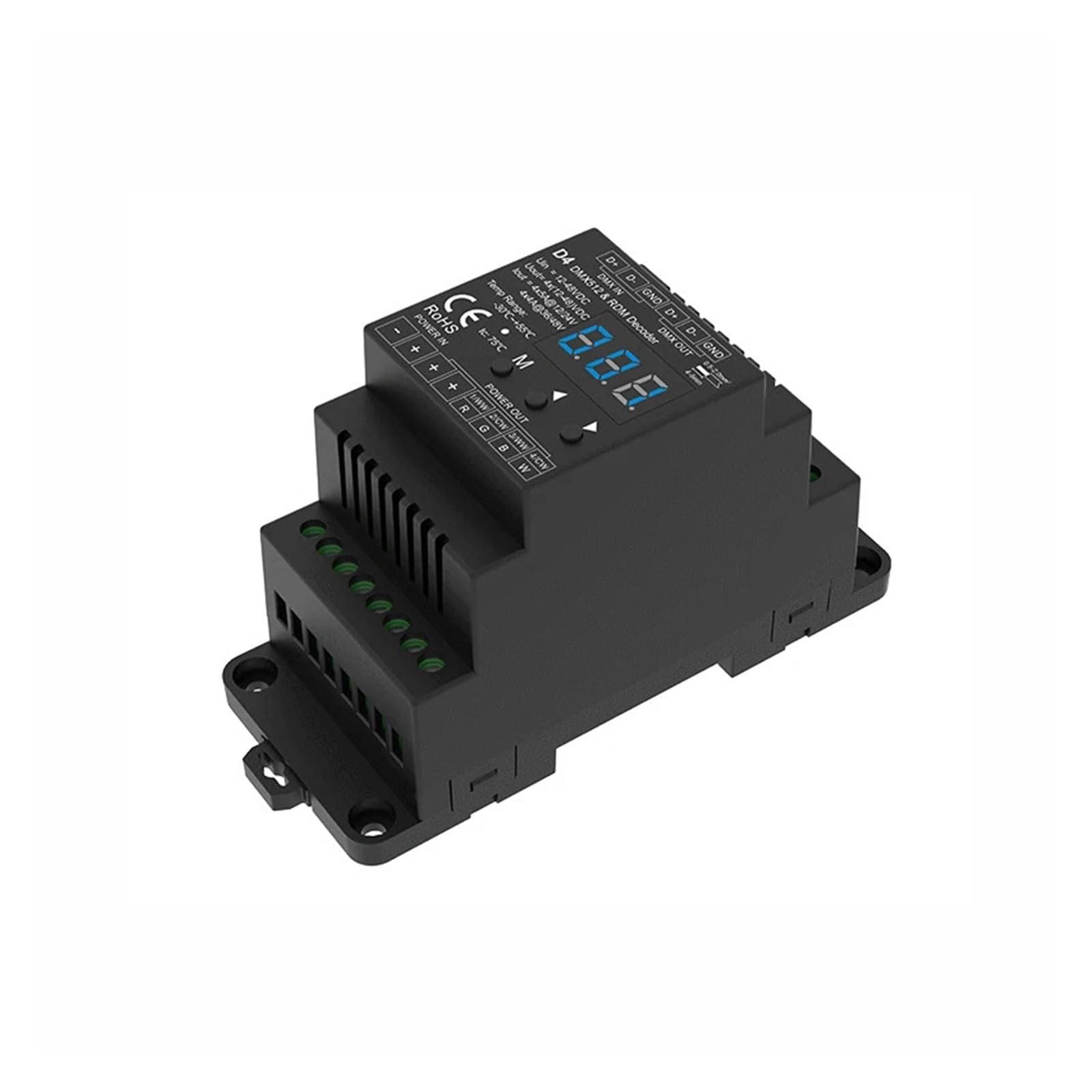 Controlador esclavo DMX512 DC12V 24V de 4 canales y 5A